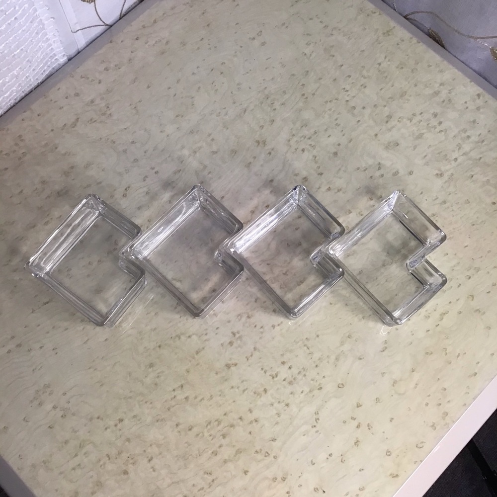 Modern Square Glass Candy Snack Serving Dishes Trinket Bowls